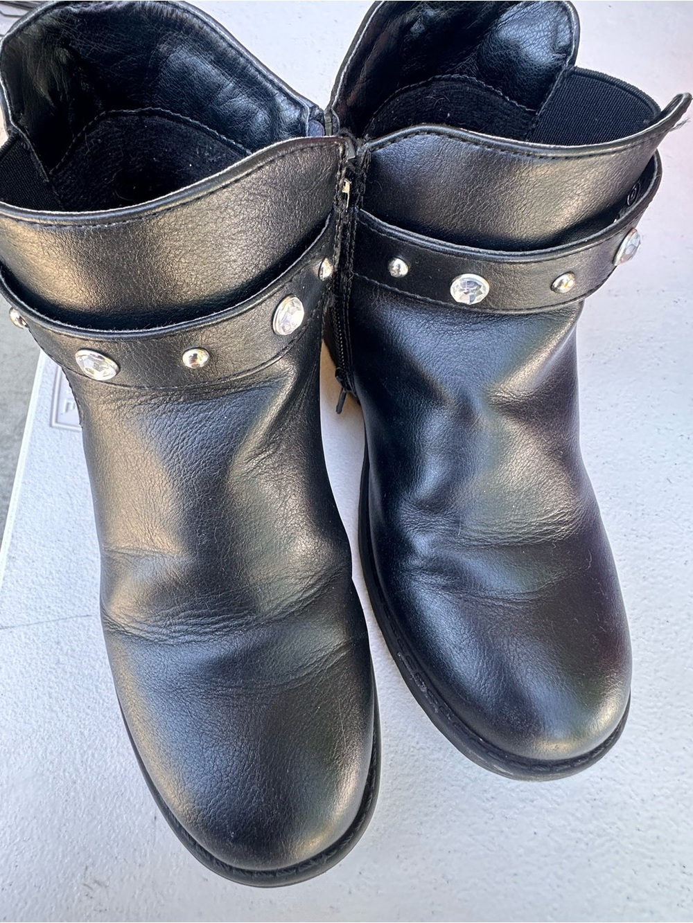 The Children's Place Black Girls' Ankle Boots with Stud Accents